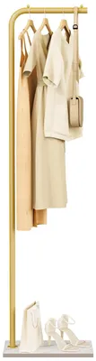 Freistehende Garderobe, Kleiderständer, 26x39x180 cm, Gold