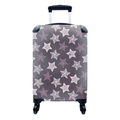 Produktbild von MuchoWow® Koffer Handgepäck Trolley Rollkoffer Kleine Reisekoffer mit 4 Rollen - Muster - Weihnachten - Sterne - Cabin Size < 55x40x23 cm & 55x40x20 cm - Fotokoffer - Kabinenkoffer - Boardgepäck - Reise-Box - Reisekoffer - Reisegepäck - Koffer mit Bild - Trolley für Kinder