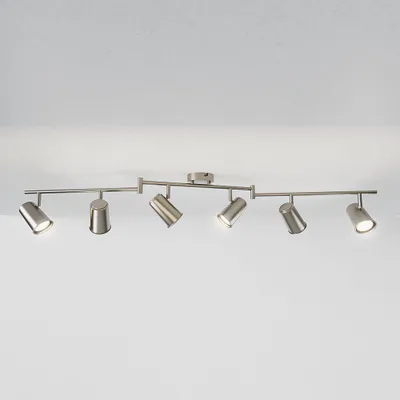Image de HOFTRONIC - Plafonnier LED 6 spots 24W 2070lm 4000K Inclinable IP20 Acier inox