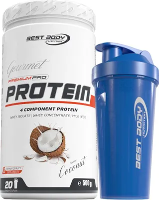 Produktbild von Best Body Nutrition - Gourmet Protein - Coconut - 500 g Dose + Shaker