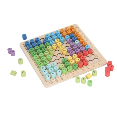 Zdjęcie produktu dla Tabliczka mnożenia, drewniana tabliczka z klockami matematycznymi, zabawka do mnożenia dla dzieci, tabliczka mnożenia dla dzieci, drewniana tabliczka mnożenia, tabliczka do liczenia mnożenia
