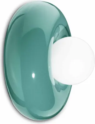 Produktbild von Wandleuchte Keramik Glas D: 25 cm B: cm Türkis G9 rund Retro Keramiklampe