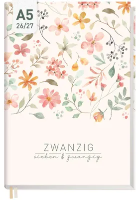 Produktbild von Chäff-Timer 2026/2027 / 17 Monate / A5 / Wild Blossoms / Häfft-Verlag