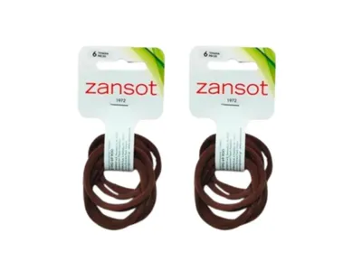 Imagen del producto de Zansot, 6 gomas elásticas para el pelo, tejido suave, color marrón