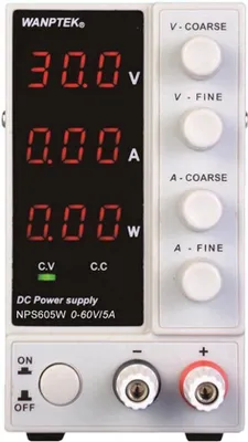 Immagine prodotto di Alimentatore DC regolabile - Bianco - 300W - 0-60V - Display LED - Apparecchiatura compatta per laboratorio
