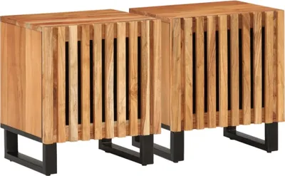 Produktbild von Nachttische 2 Stk. 40x34x46 cm Massivholz Akazie