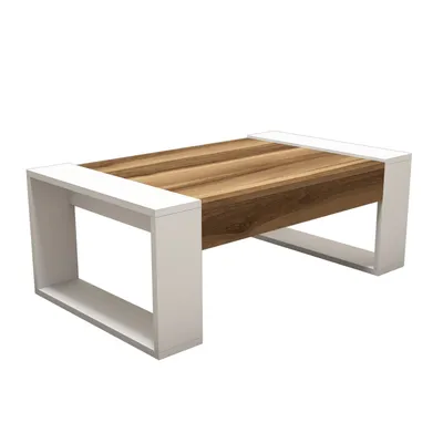Produktbild von Skye Decor, Venüs - Walnut, White, Couchtisch, Nussbaum, 100 % MELAMINBESCHICHTETE SPANPLATTEN, 102 x 60 x 37,6 cm