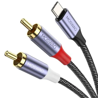 Produktbild von USB C auf Cinch Audio Kabel Type C auf 2RCA Stereo Adapterkabel kompatibel mit Samsung Galaxy S Serie S23 Ultra/S23+/S23, ipad Pro, MacBook, PS5, Heimkino Verstärker DVD TV Lautsprecher