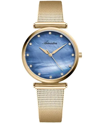 Produktbild von NEU ORIGINAL ADRIATICA Damenuhr A3712.114ZQ Gold Zirkon Gravur