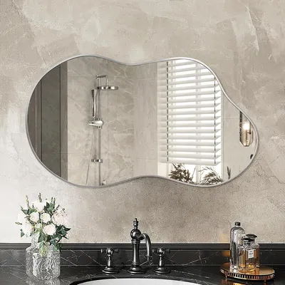 Image de Miroirs muraux de forme irrégulière avec cadre en aluminium