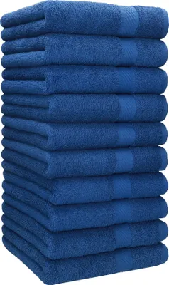 Produktbild von Betz Handtuch 10er Pack Handtücher Set Palermo Größe 50x100 cm 100% Baumwolle - gut trocknend, leichte Qualität - ideal für Sport, Strand, Reisen blau