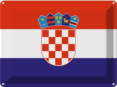 Produktbild von vianmo Blechschild 30x40 cm Kroatiens Croatia Flagge Fahne Wappen