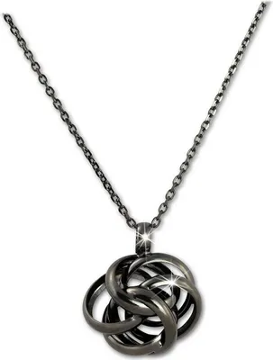 Produktbild von SilberDream Halskette 925 Silber 47cm Damen Schmuck Knoten schwarz D2SDK11244S