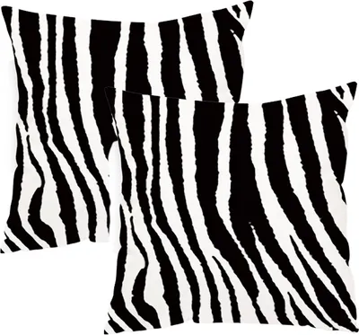 Produktbild von 2er-Pack Kissenbezug, Schöner Leopard, Zebra, Milchkuh, Giraffe, Muster, Tierdruck, Dekorativer Kissenbezug, 45 Cm X 45 Cm, Kissenbezug Für Bettcouch