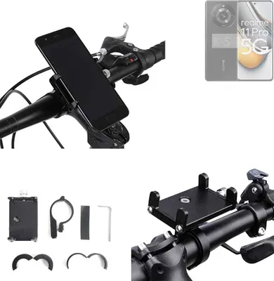 Produktbild von K-S-Trade Handyhalterung für das Fahrrad kompatibel mit Realme 11 Pro Halter Lenkstange Fahrradhalterung Motorrad Bike Mount Befestigung Smartphone