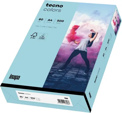 Produktbild von Multifunktionspapier tecno colors A4 80g/qm VE=5x500 Blatt mittelblau