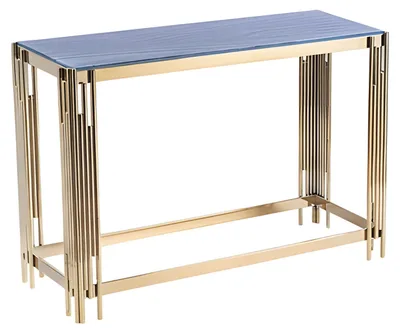 Zdjęcie produktu dla Elegancka konsola w złotym kolorze wykonana z drewna i metalu