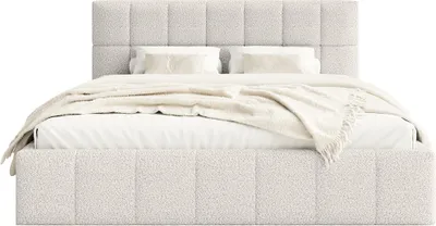 Produktbild von FEDVE Polsterbett Moura aus Bouclé-Stoff 180x200 cm, Weiß