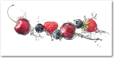 Produktbild von Tulup® Glas-Bild - 100x50 -Wandkunst - Wandbild hinter gehärtetem Sicherheitsglas  - Essen & Getränke - Waldfrüchte - Rot