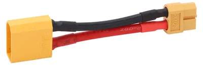 Produktbild von XT60-Buchse auf XT90-Stecker, 12 AWG, hohe Biegung, RC, wiederverwendbar, für Auto-Modellflugzeuge