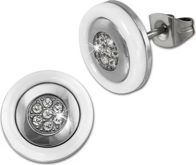 Imagen del producto de Aretes de plata blanca brillante para mujer, modelo D2ESOX31W