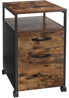 Immagine prodotto di Mobiletto industriale con cassetti – Carrello su ruote con serratura – 2 cassetti – 41 x 45 x 66 cm