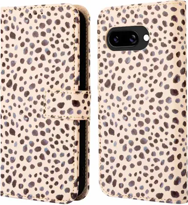 Image de imoshion Design Bookcase voor de Google Pixel 9A - Black And White Dots (Bibliothèque à pois noirs et blancs)