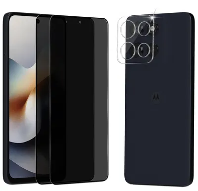 Produktbild von 2-Pack Motorola Moto G56 Privacy Displayschutzfolie & 1-Pack Kameraschutz - Gehärtetes Glas 9H - Super Qualität 3D