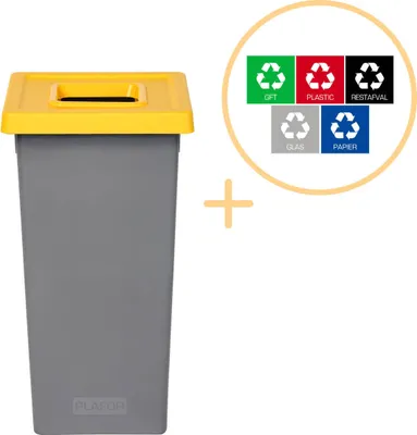Productafbeelding van Plafor - Fit Prullenbak 75l – Recycling – Geel