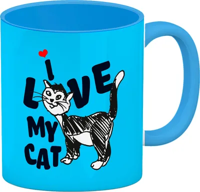 Produktbild von I live my cat Kaffeebecher Hellblau Du bist noch auf der Suche nach einem