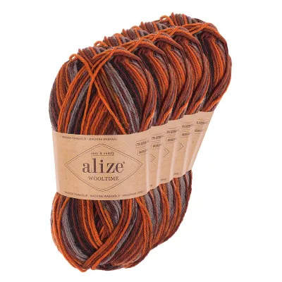 Produktbild von Strickgarn Alize Wooltime 5x100g 75% Wolle 100 Häkelgarn Farbwahl