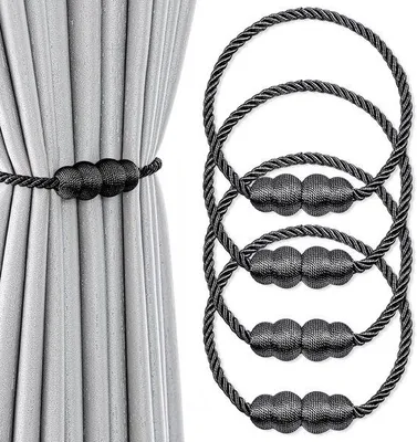 Immagine prodotto di Portatende magnetici - Nero - 4 pezzi - Per uso interno ed esterno