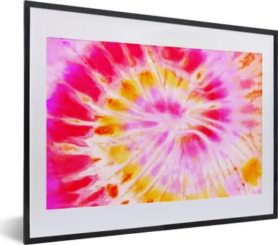 Produktbild von MuchoWow® Gerahmtes Poster Sommer - Krawattenfärbung - Farben 40x30 cm - Poster mit Schwarzem Bilderrahmen Wandposter Rahmen Foto Bilder - Bilderrahmen - Poster im Rahmen