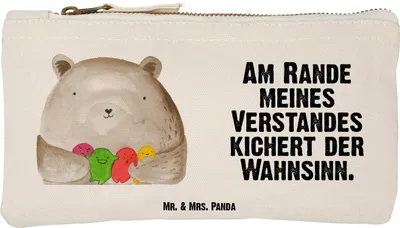 Produktbild von Mr. & Mrs. Panda Schulmäppchen Bär Gefühl Größe S Klein - Weiß - Geschenk, Kulturbeutel, Durchgedreht, Kulturtasche, Teddy, kosmetiktäschchen, Mäppchen, Verrückt
