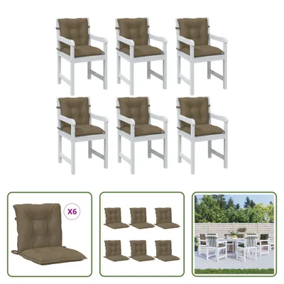Obrázek produktu pro The Living Store Nízké opěrné polštáře 6 ks. Melange Taupe 100x50x7 cm látka