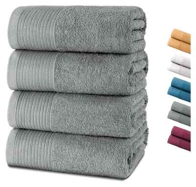 Produktbild von 4er Set Duschtücher 140 x 70 cm Flauschige Duschhandtücher 100% Baumwolle Saugfähig Weich