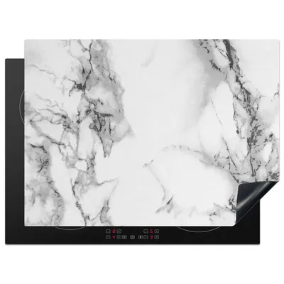Obrázek produktu pro KitchenYeah® Kryt varné desky mramor - kámen - bílá - šedá - černá - mramorový vzhled, 70x52cm, dekorace do kuchyně, keramický kryt varné desky, krycí deska na varnou desku