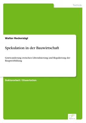 Produktbild von Spekulation in der Bauwirtschaft
