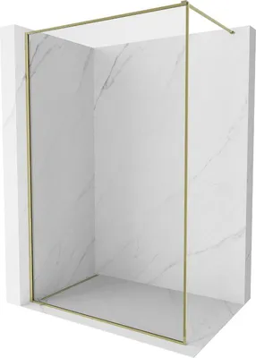 Produktbild von Mexen Kioto-F Duschwand Walk-in mit Rahmen 160 x 202 cm, transparent 8 mm, Gold - 800-160-104-50-00