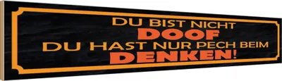 Produktbild von vianmo Holzschild 10x46 cm du bist nicht doof nur Pech Spruch Zitat