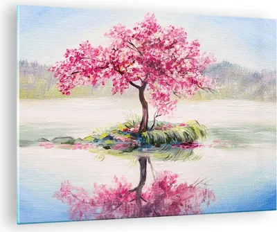 Produktbild von Bilder auf glas - Baum Abstraktion - 70x50cm - Glasbilder - Wandbilder - Kunstdruck - zum Aufhängen bereit - Wanddekoration aus Glas - Glas Bilder - Wandbild auf Glas - Einteilig - GAA70x50-3805