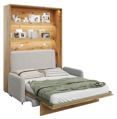 Produktbild von Schrankbett Mit Sofa Bed Concept 160X200 Cm Lenart Bett Im Schrank Klapbett Artisan Eiche/Grau