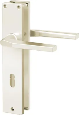 Produktbild von BASI - Langschild-Drücker-Garnitur - ZB 4100 - Alu F2 - eckig - Lochung: Buntbart - 7420-1102