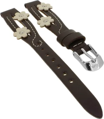 Produktbild von s.Oliver Uhrenarmband 10mm aus Leder in braun mit Ziernaht SO-1827-LQ