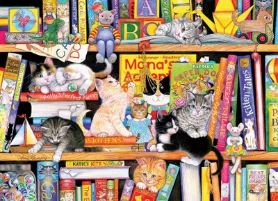 Zdjęcie produktu dla COBBLE HILL Puzzle rodzinne Cat Story Time 350 elementów