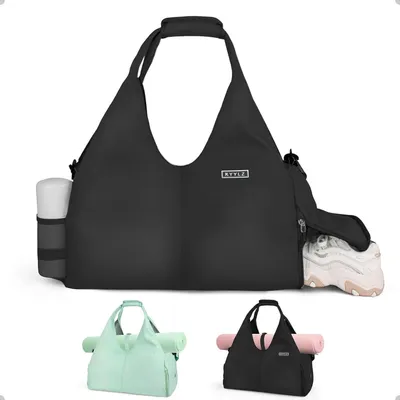 Immagine prodotto di KYYLZ borsa sportiva donna borsa yoga grande nera con scomparto per scarpe
