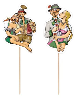 Produktbild von 100x Deko-Picker "Trachtenpärchen Steirisch" 16cm