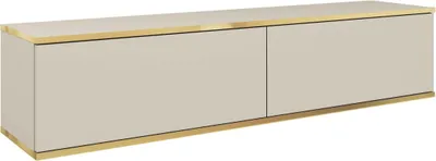 Produktbild von FURNLUX Fernsehtisch Oro Beige Und Gold 135cm / Hauptfarbe: Beige / Abmessungen: 135 x 30 x 32 cm