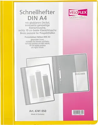 Immagine prodotto di VELOFLEX 4741010 Schnellhefter VELOFORM® Kunststoff gelb DIN A4 überbreit
