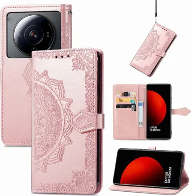 Produktbild von König Design Hülle kompatibel mit Xiaomi 12S Ultra Kunstleder Handyhülle - Handy Case Roségold